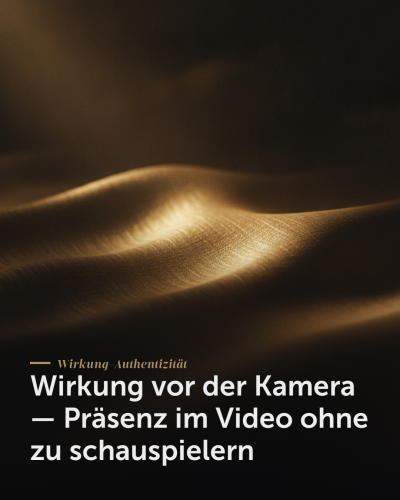 Wirkung vor der Kamera — Wirkung vor der Kamera — Präsenz im Video ohne zu schauspielern | Creationworx