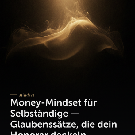 Money-Mindset Selbständige — Money-Mindset für Selbständige — Glaubenssätze, die dein Honorar deckeln | Creationworx